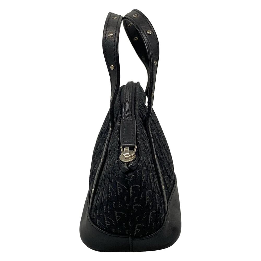 Christian Dior DIOR/ChristianDior Trotteur Handbag Black Dark Gray Jacquard - Picture 2 of 15